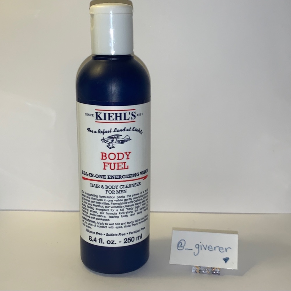New Kiehl’s Men Body Fuel All In One Energizing Wash Hair & Body Cleanser Men